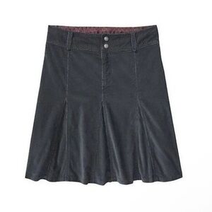 Athleta Black Corduroy Whenever Flared Hem Midi Skirt